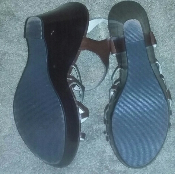 Brown Wedge Sandals - Picture 3 of 3